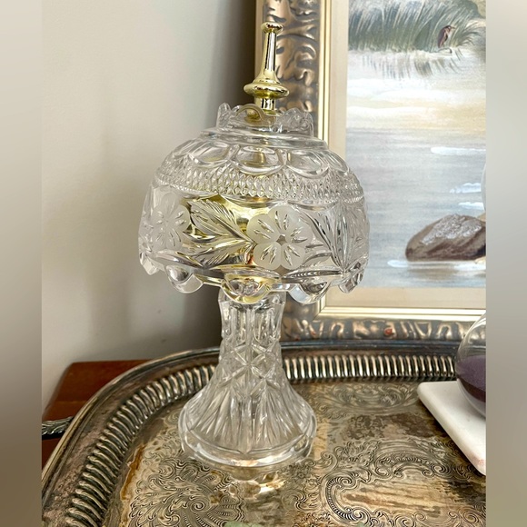 Vintage Crystal Glass Lamp - Picture 1 of 6